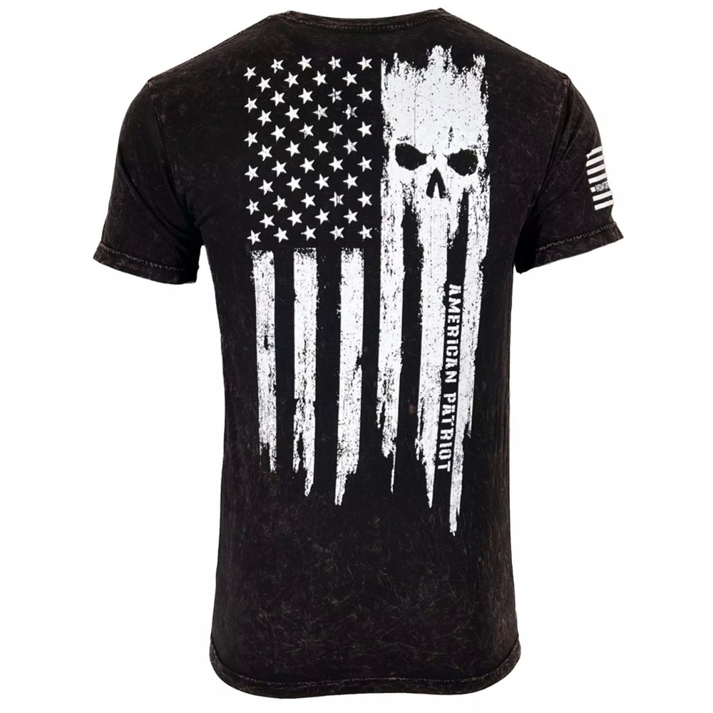 Howitzer Style Men's T-Shirt PATRIOT TORN Black Lava Wash Military Grunt - Picture 4 of 15